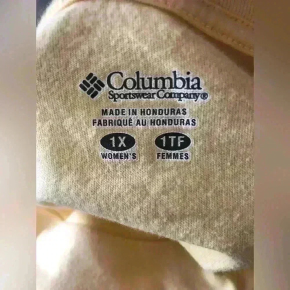 COLUMBIA PASTEL LIGHT YELLOW SHORT SLEEVE T-SHIRT CAT GRAPHIC 1X - Picture 3 of 7